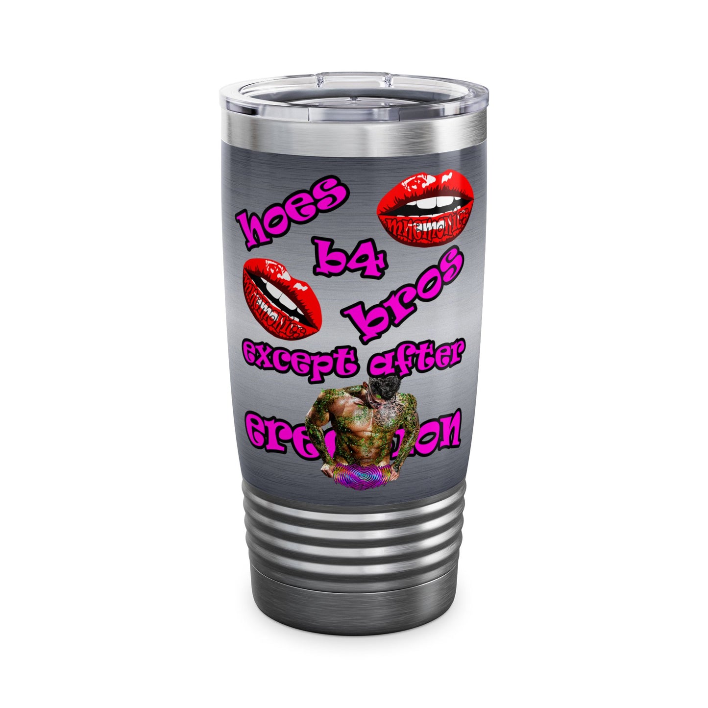 hoes b4 bros - Ringneck Tumbler, 20oz (brushed nickel)