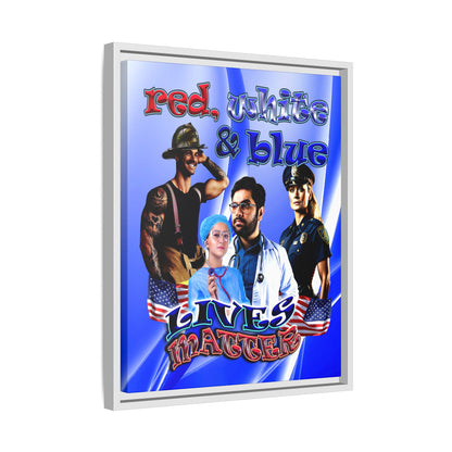 rw&b lives matter - framed canvas art (blue-white wave)