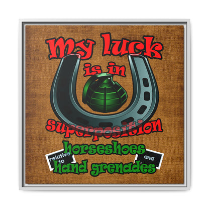 my luck - framed canvas art (brown papyrus)
