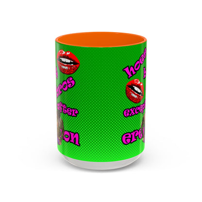 hoes b4 bros - Accent Mug (logo green)