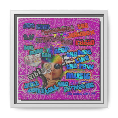 drop the beat - framed canvas art (pink swirl)