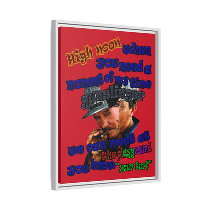 high noon - framed canvas art (dark red)