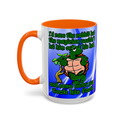 turtle race - Accent Mug (blue-white wave)