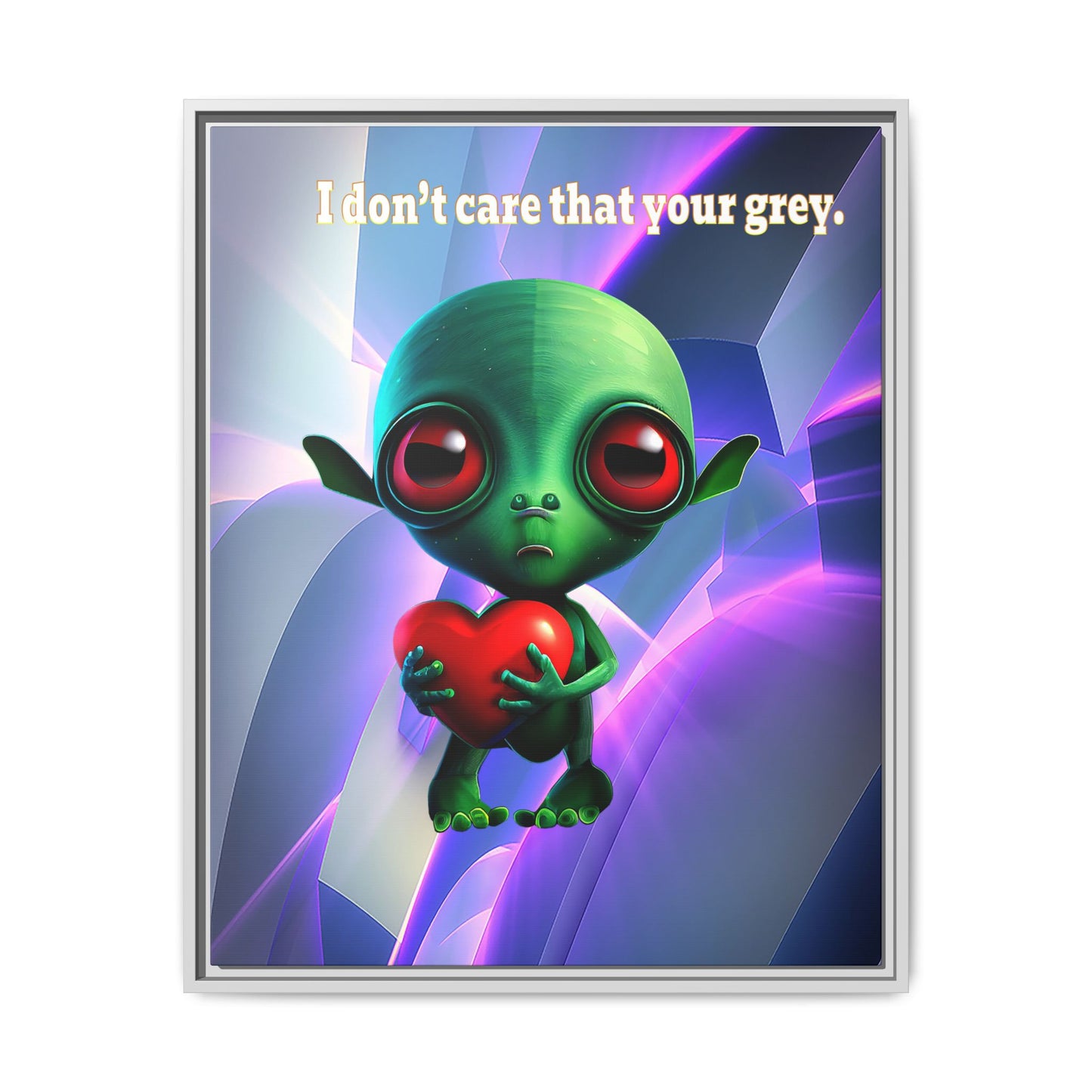 I don't care that your grey - framed canvas art (grey-pink wave)
