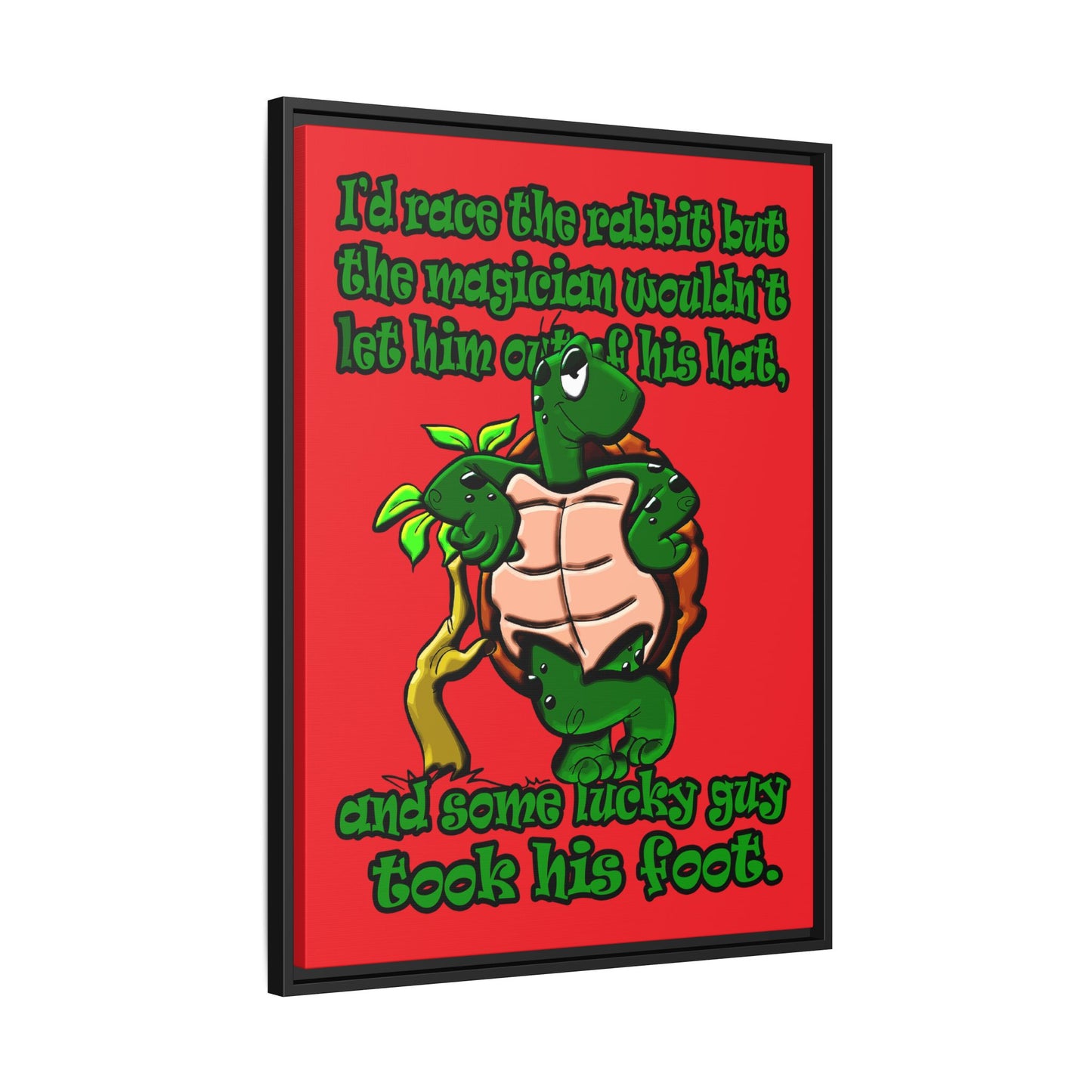 turtle race - framed canvas art (red)