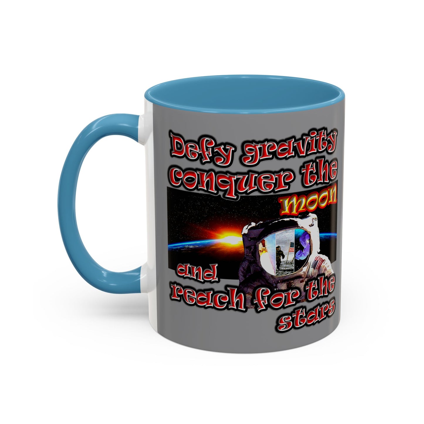 defy conquer reach - Accent Mug (grey)
