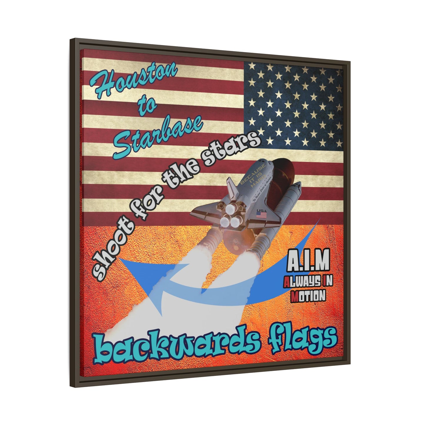 shoot for the stars - framed canvas art (burnt orange)
