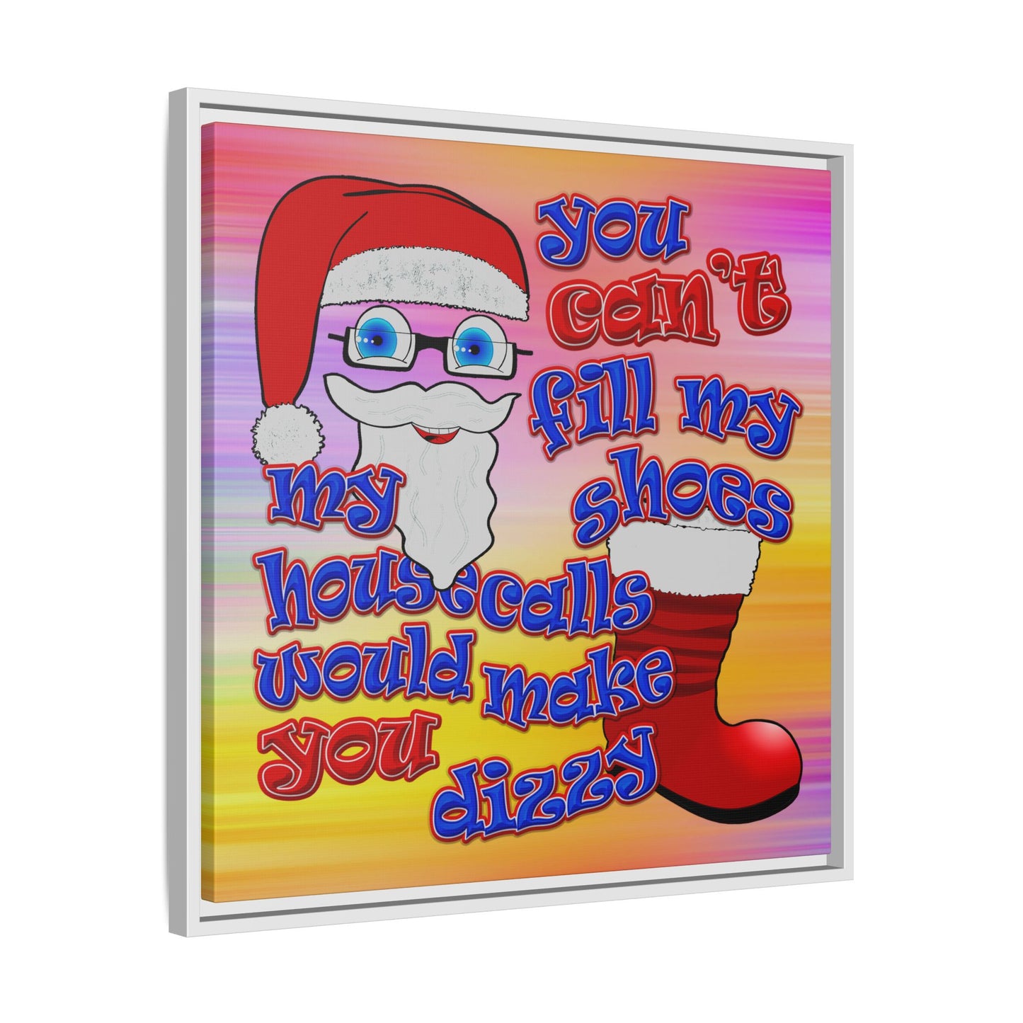 santa's shoes - framed canvas art (color blur)