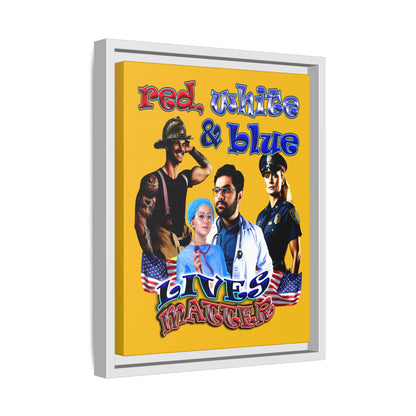 rw&b lives matter - framed canvas art (yellow)