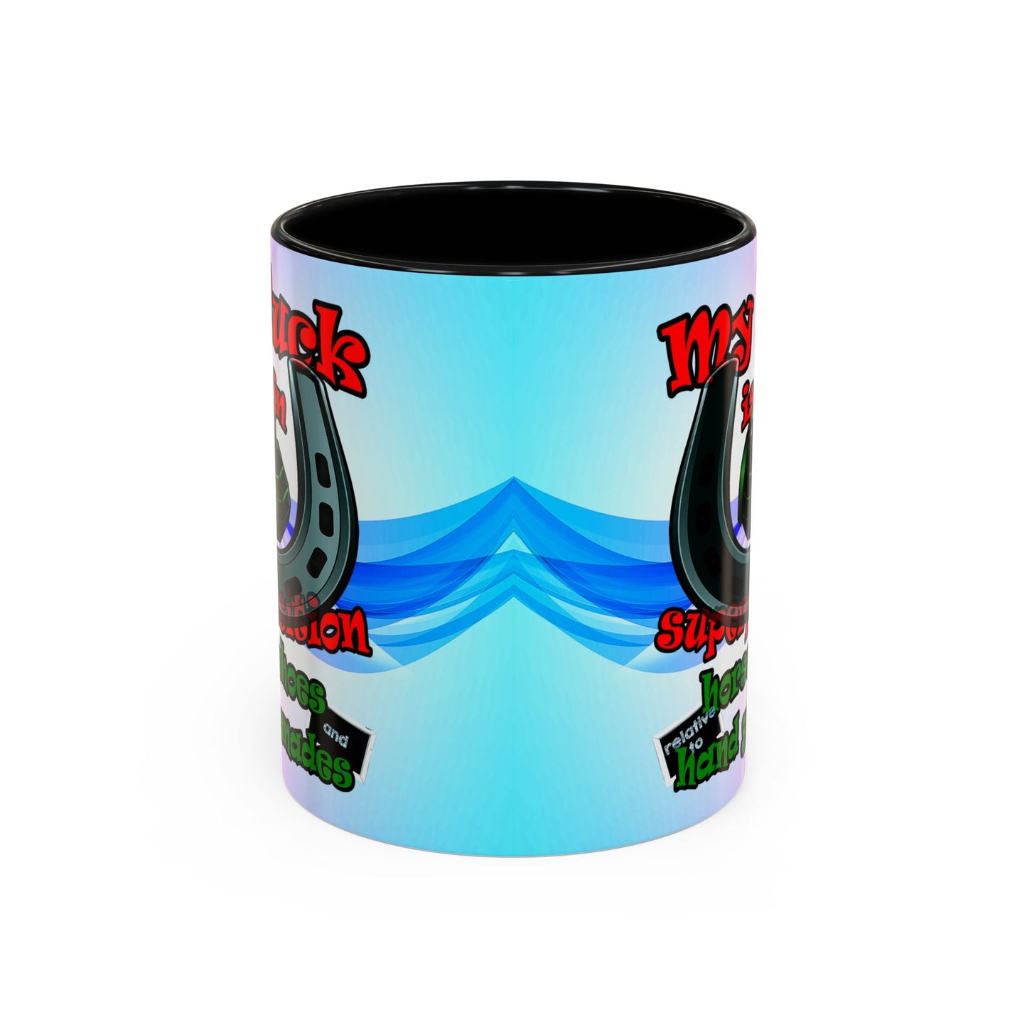 my luck - Accent Mug (light blue-pink wave)