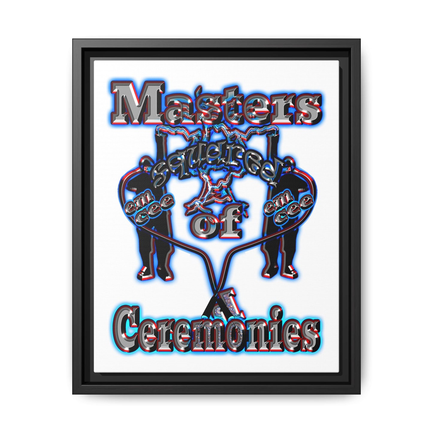 em cee squared - framed canvas art (white)