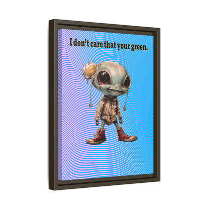 I don't care that your green - framed canvas art (light blue-purple wave)