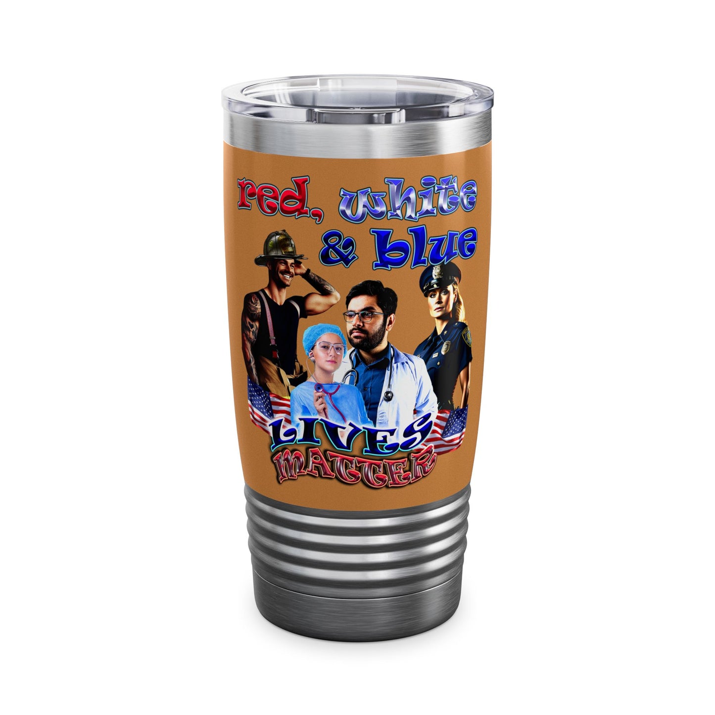 rw&b lives matter - Ringneck Tumbler, 20oz (light brown)