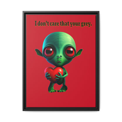 I don't care that your grey - framed canvas art (dark red)