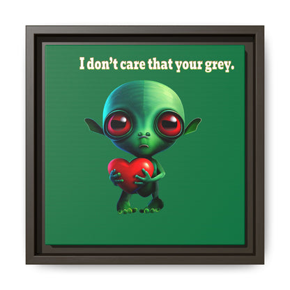 I don't care that your grey - framed canvas art (dark green)