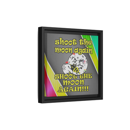 shoot the moon again - framed canvas art (rainbow split)