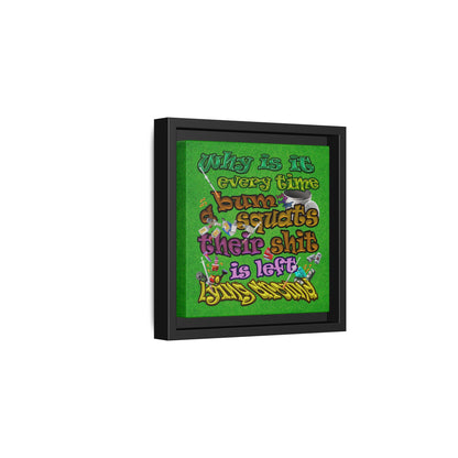 the bum's shit - framed canvas art (green turf)