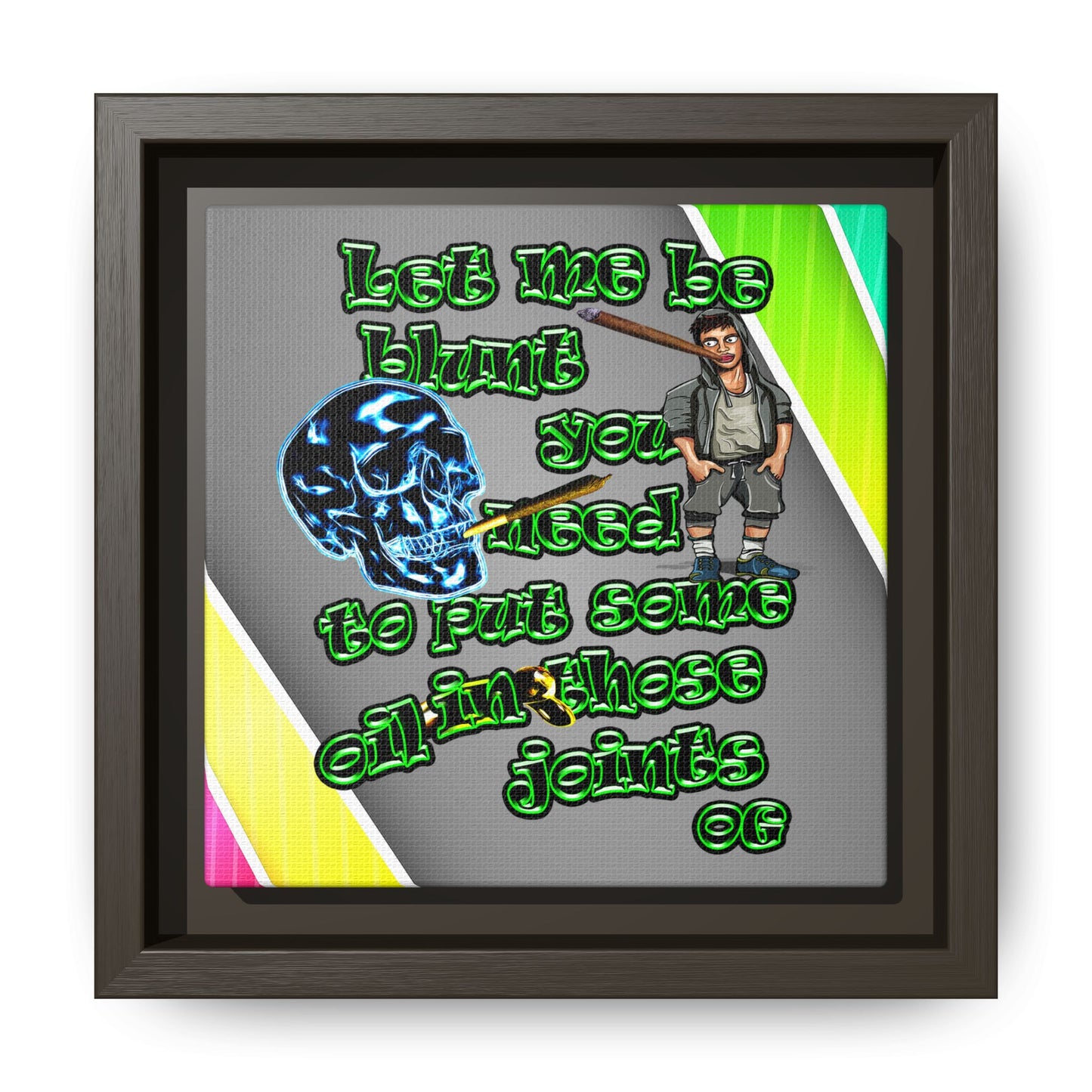 og - framed canvas art (rainbow split)