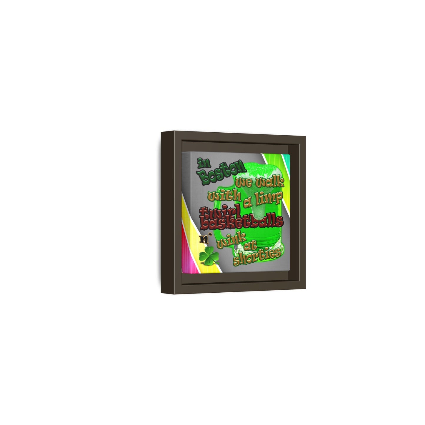 celtics logo - framed canvas art (rainbow split)
