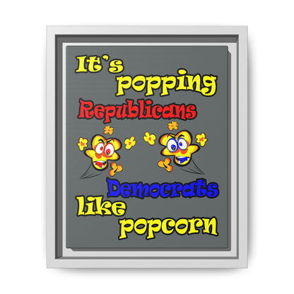 popping like popcorn - framed canvas art (dark grey)