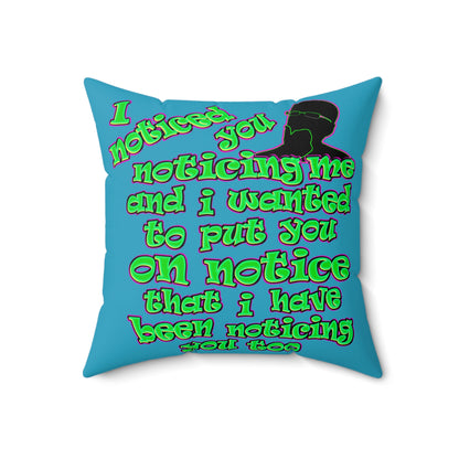 noticed you noticing - Faux Suede Square Pillow - (turquoise)