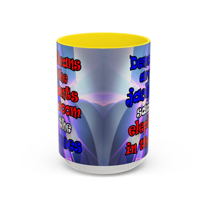 donkeys and elephants - Accent Mug (grey-pink wave)