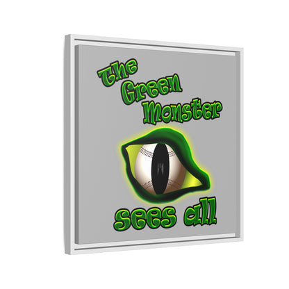 green monster - framed canvas art (light grey)