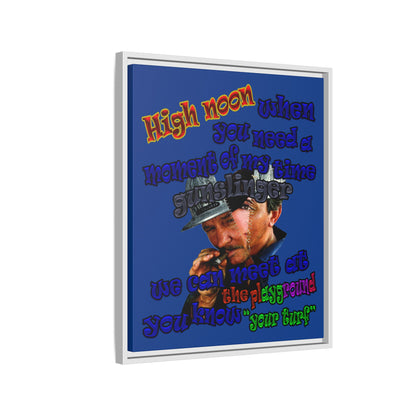 high noon - framed canvas art (dark blue)