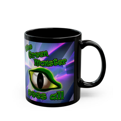 green monster - Black Mug (grey-pink wave)