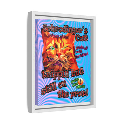 schrodinger's cat - framed canvas art (light blue-purple wave)