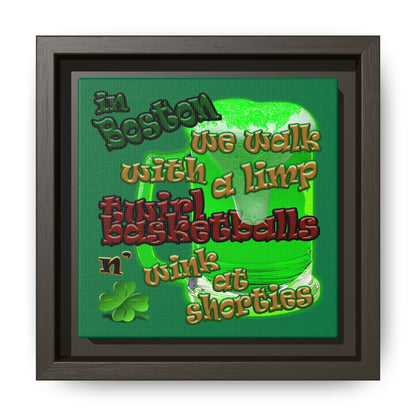 celtics logo - framed canvas art (dark green)