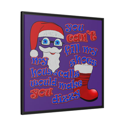 santa's shoes - framed canvas art (purple)