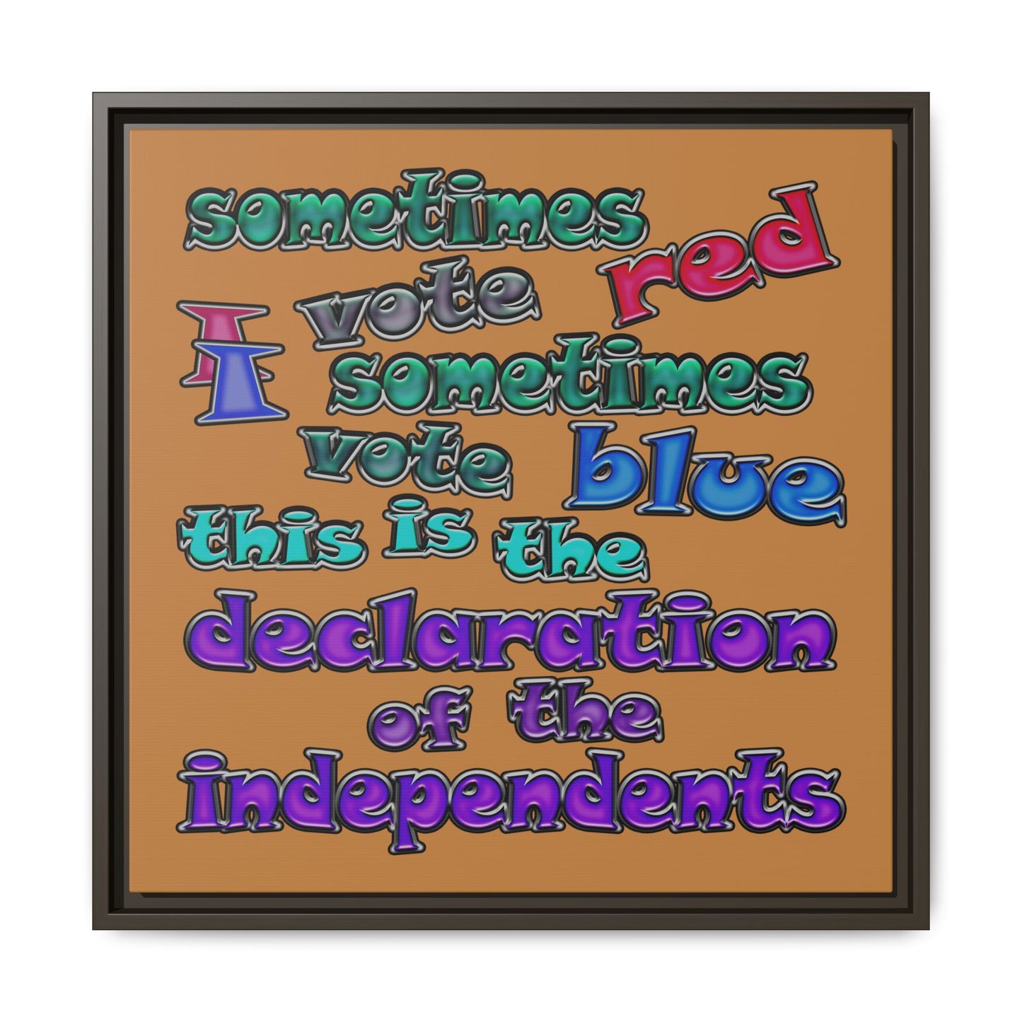 declaration of the independents - framed canvas art (light brown)