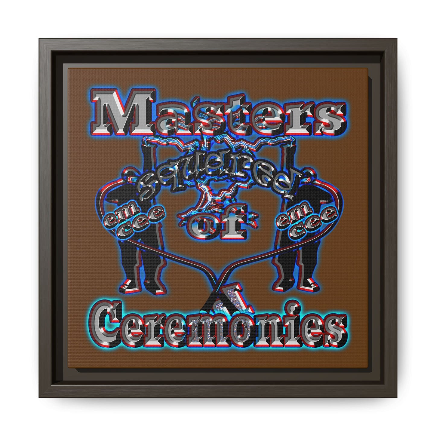 em cee squared - framed canvas art (brown)