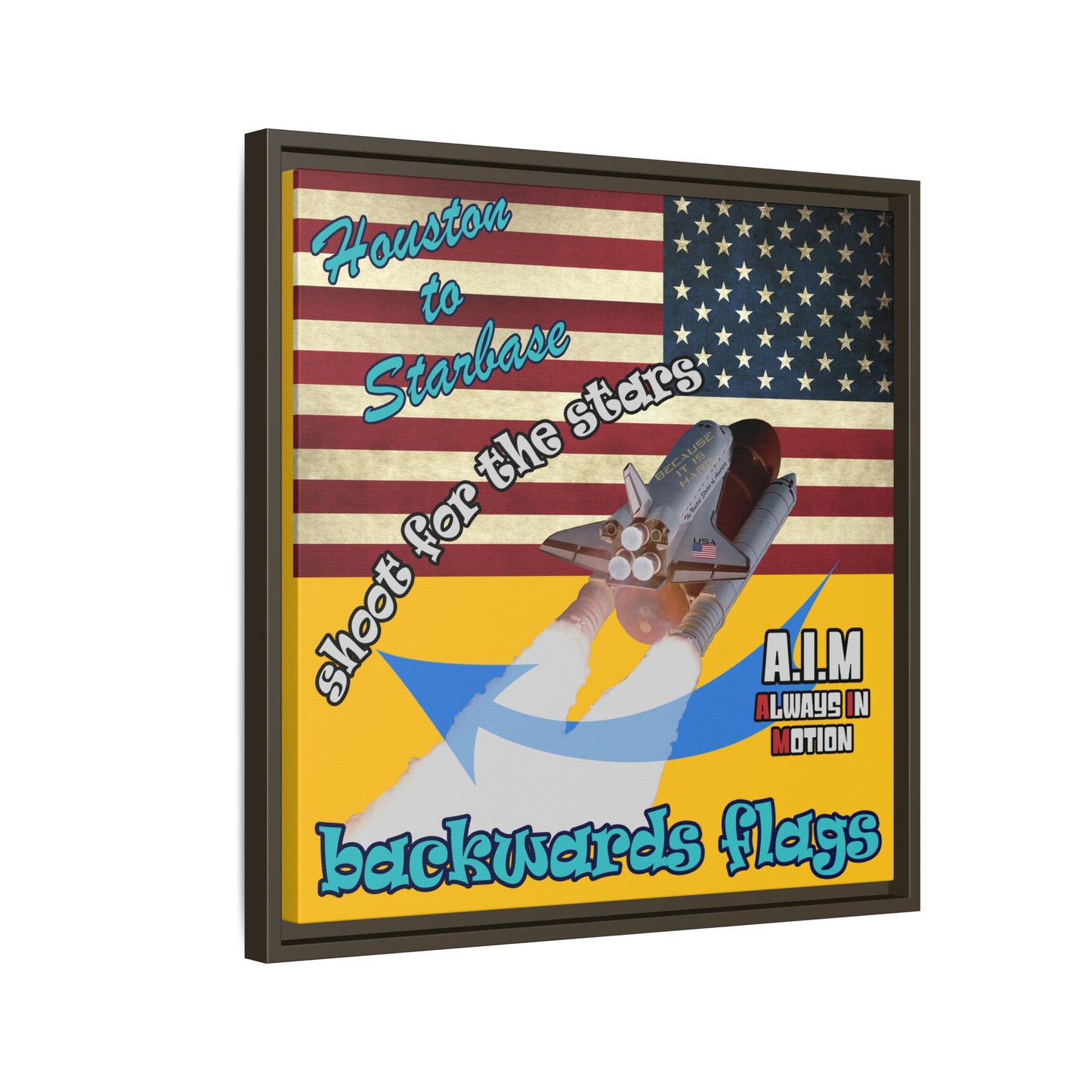 shoot for the stars - framed canvas art (yellow)