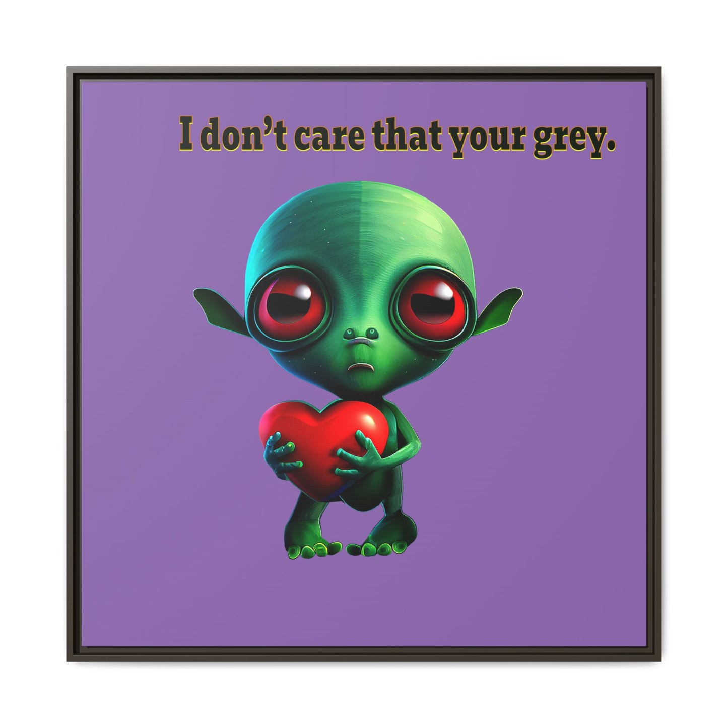 I don't care that your grey - framed canvas art (light purple)