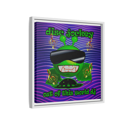 disc jockey - framed canvas art (purple wave)