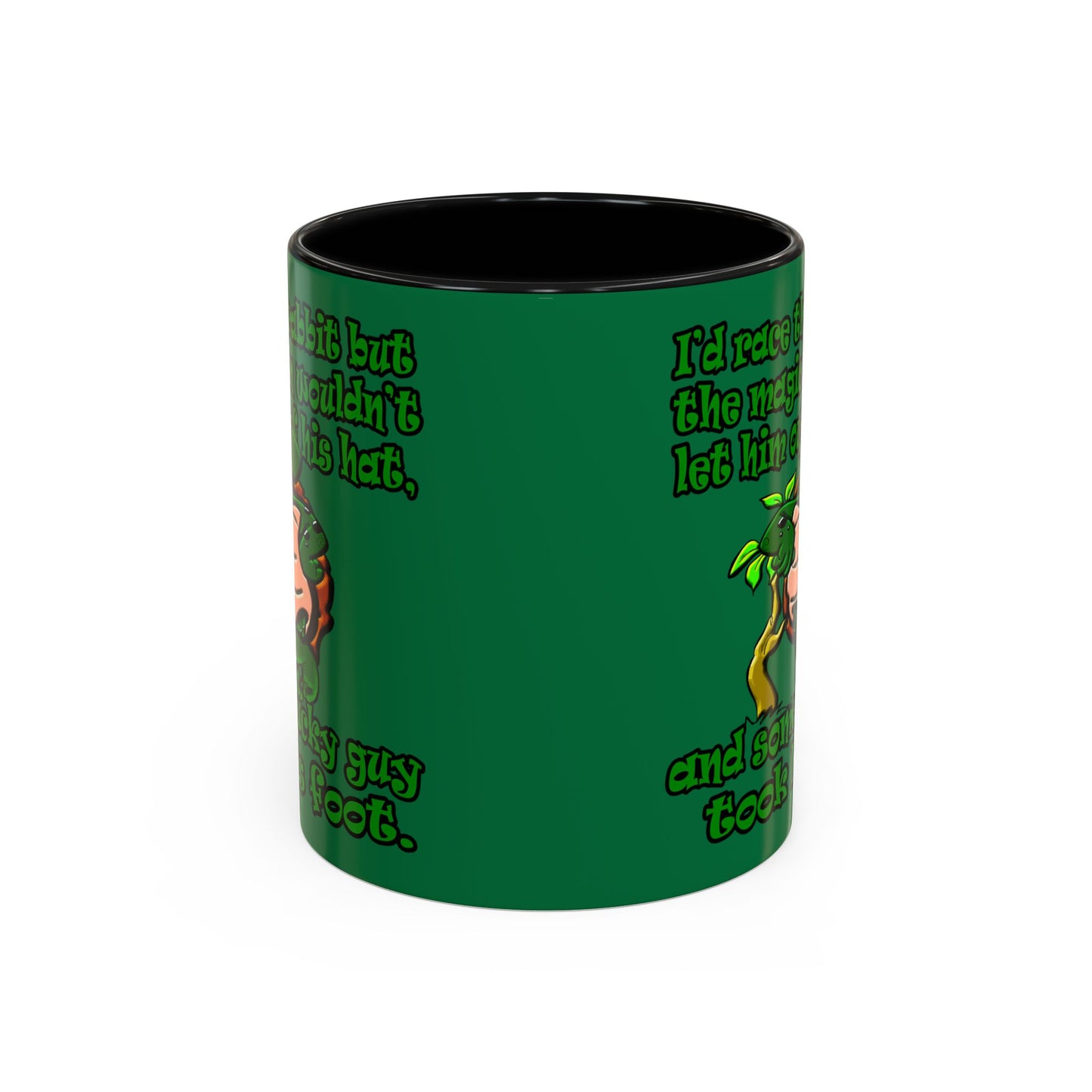 turtle race - Accent Mug (dark green)