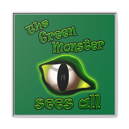 green monster - framed canvas art (dark green)