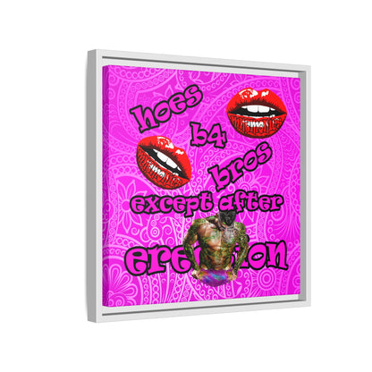 hoes b4 bros - framed canvas art (pink swirl)