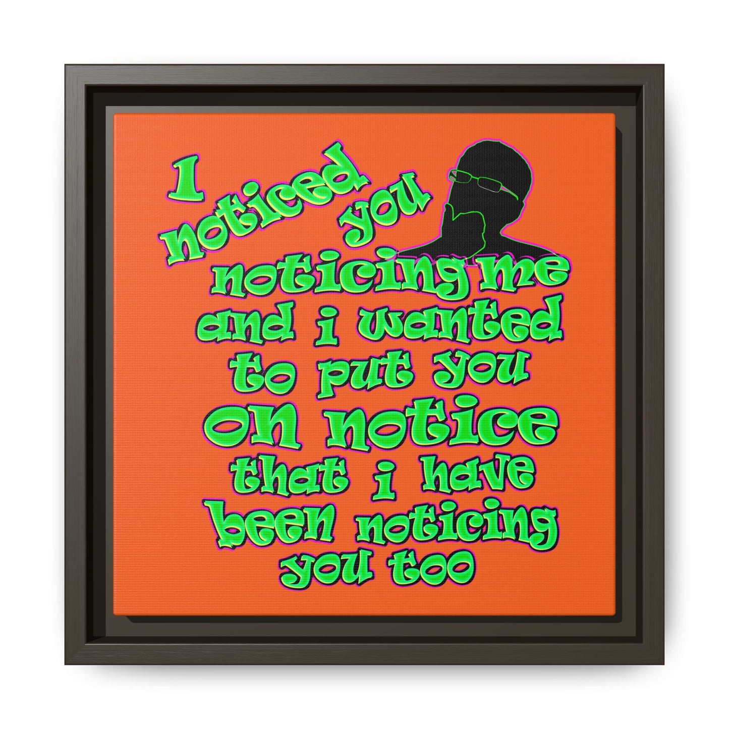 noticed you noticing - framed canvas art (orange)