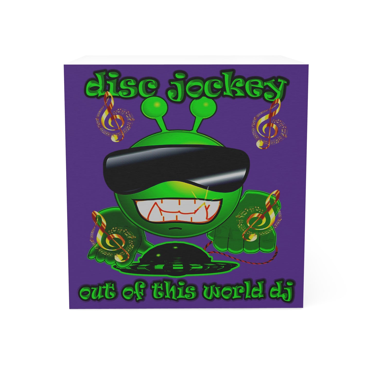 disc jockey - note cube (purple)