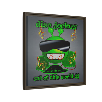 disc jockey - framed canvas art (grey-light grey)