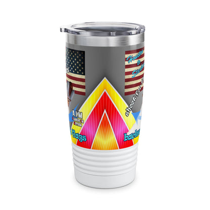 shoot for the stars - Ringneck Tumbler, 20oz (rainbow split)