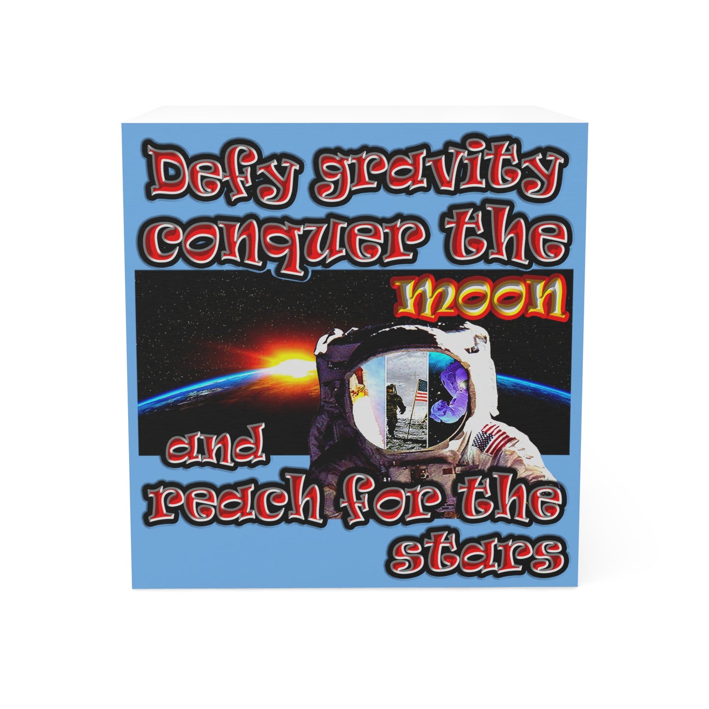defy conquer reach - note cube (light blue)