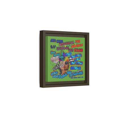 drop the beat - framed canvas art (green)