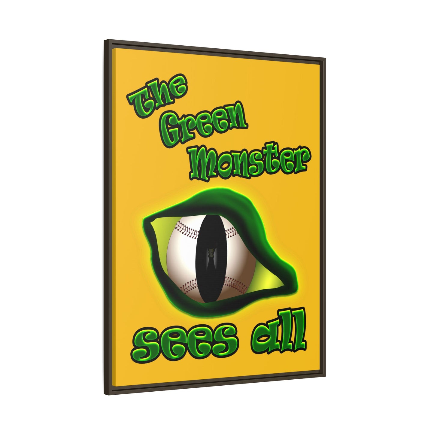 green monster - framed canvas art (yellow)