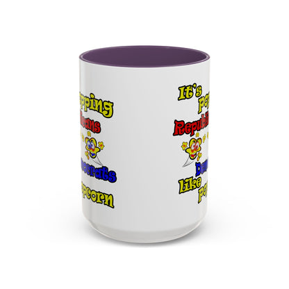 popping like popcorn - Accent Mug (white)