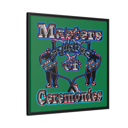 em cee squared - framed canvas art (dark green)