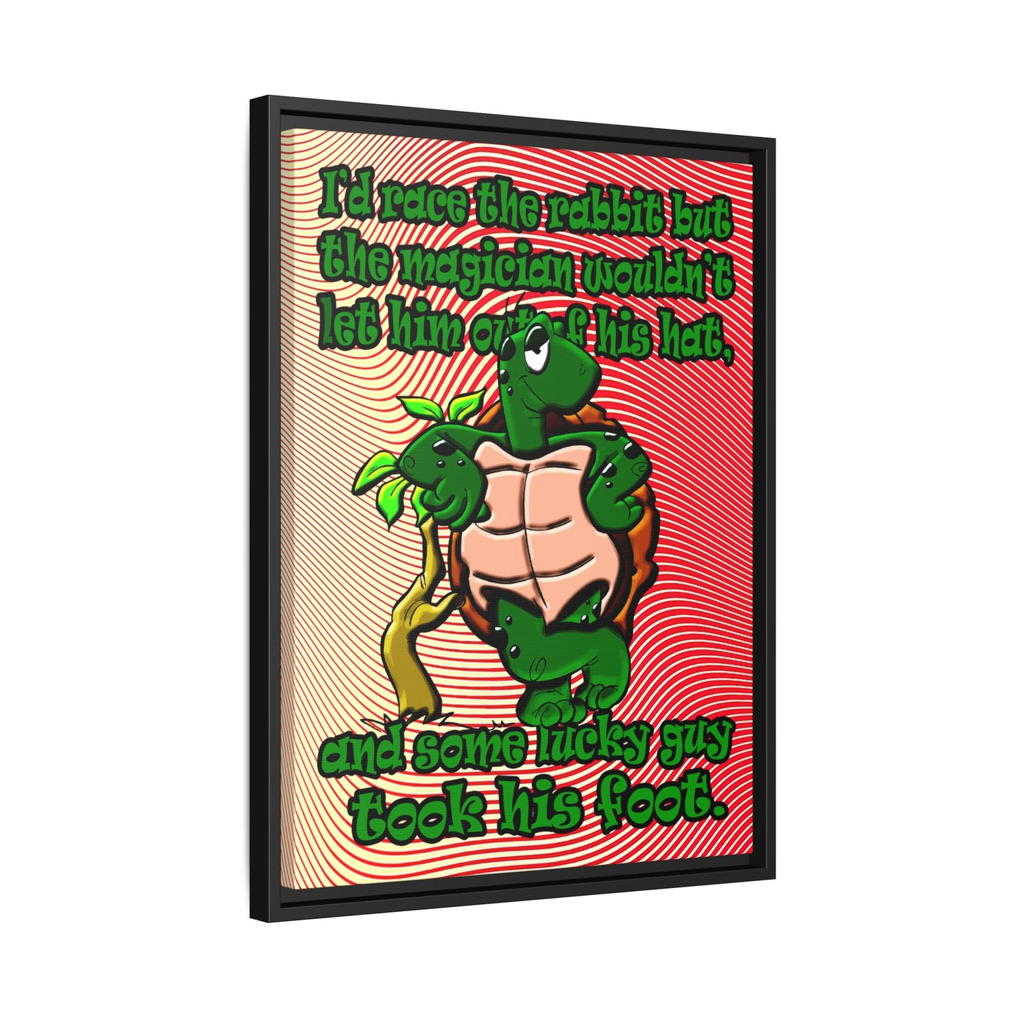 turtle race - framed canvas art (yellow-orange wave)